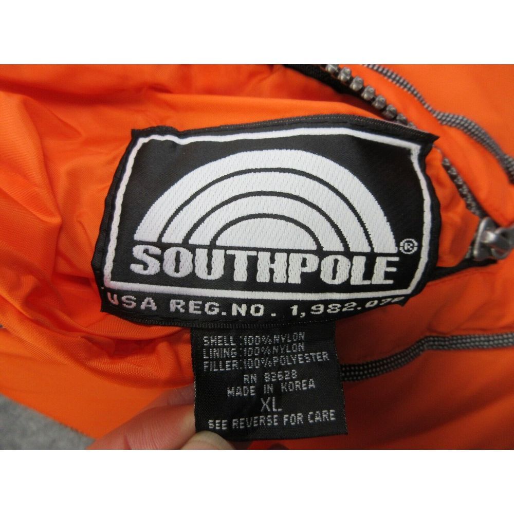 VINTAGE Southpole Jacket Mens Extra Large White Reversible Y2K Puffer Coat NEW - Picture 16 of 16